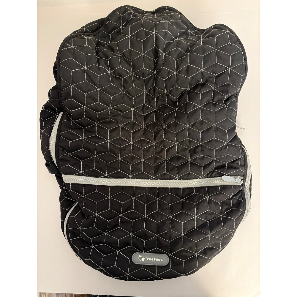 Yoofoss Car Seat Cover Baby/Infant OS Black Quilted White Fleece Lined Travel